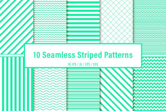 10 Seamless Light Green Striped Patterns for Local Business Branding