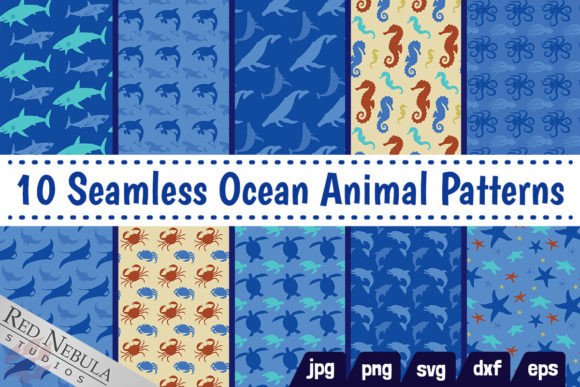 10 Seamless Ocean Animal Patterns for Branding and Design