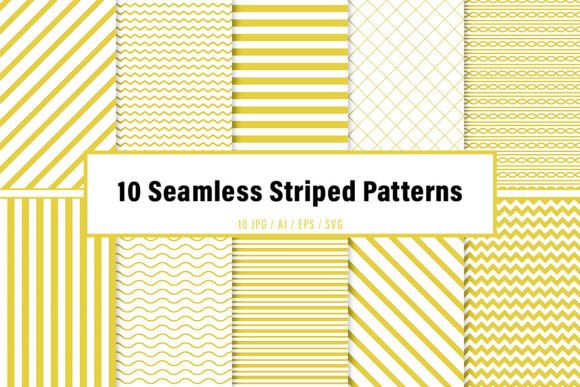 10 Seamless Yellow Striped Patterns Set for Branding and Marketing Graphics