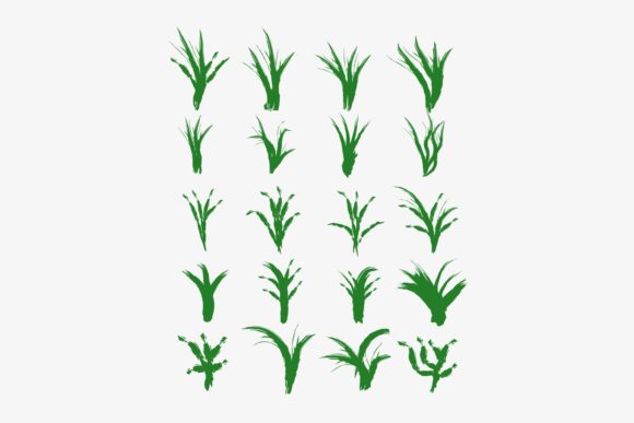 20 Set of Green Grass Patterns for Graphics and Branding