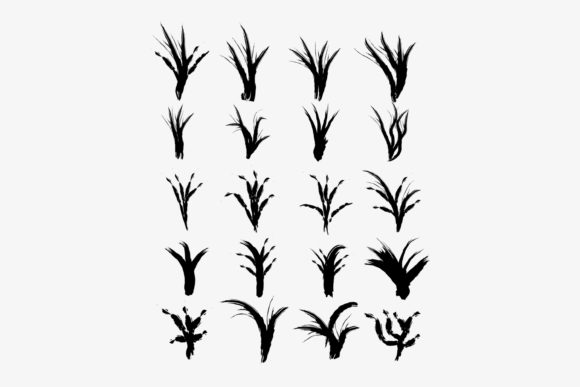 20 Set of Silhouette Grass Graphics for Crafting