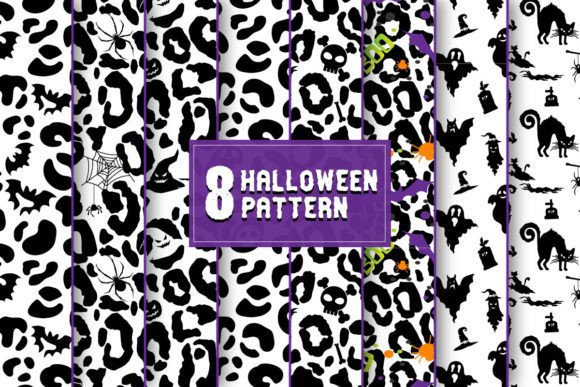 8 Halloween Patterns – Leopard Halloween Graphics for Content Publishing