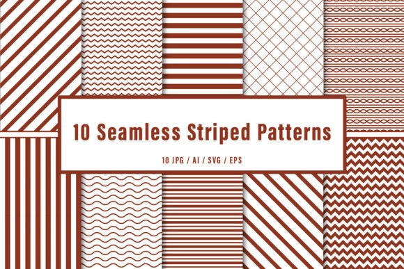 Brown Seamless Striped Patterns Set for Crafting and Design