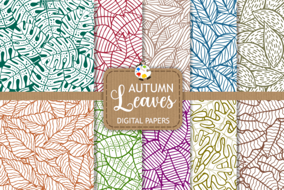 Fall Leaves Seamless Vector Patterns for Crafting and Design