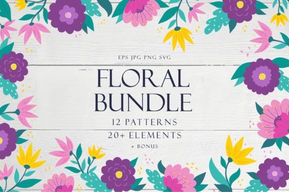 FLORAL BUNDLE - Patterns Elements for Blog and Website Design
