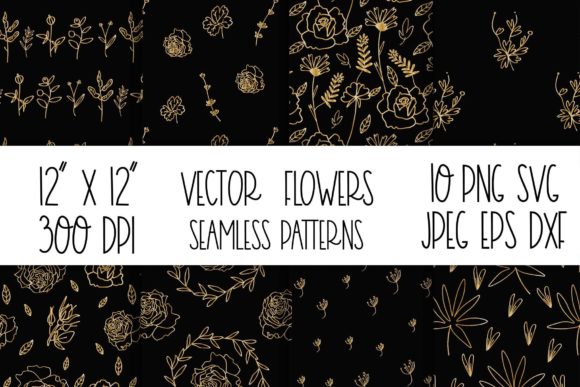 Gold Flower Patterns for Local Business Branding