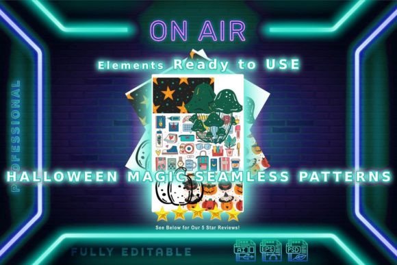 Halloween Magic Seamless Patterns – Graphics for Handmade Creations