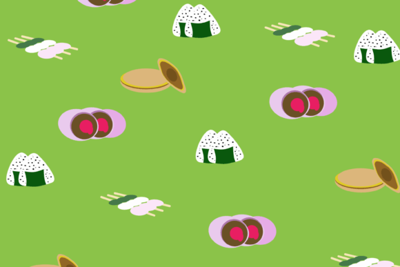 Japanese Food Illustration and Patterns for Blog Graphics