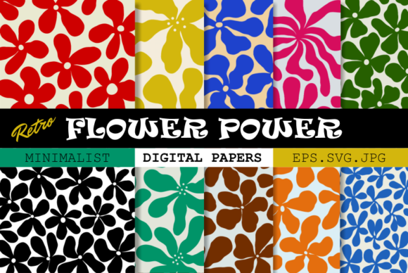 Minimalist Retro Flower Power Graphics for Local Branding