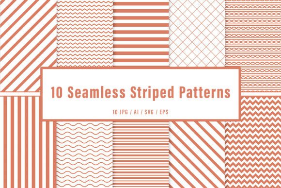 Pink Seamless Striped Patterns Set for Modern Graphics and Web Design