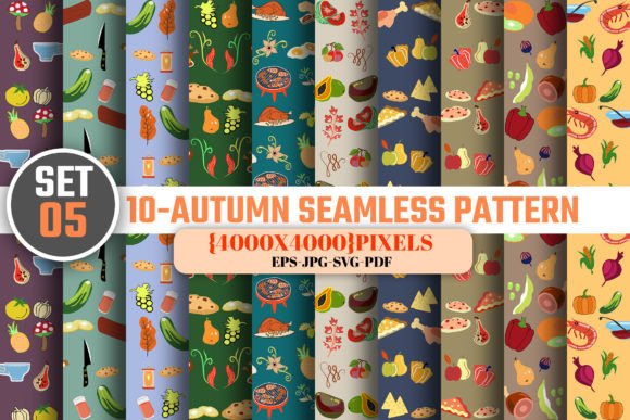Seamless Autumn Digital Paper Patterns-5 for Creative Projects
