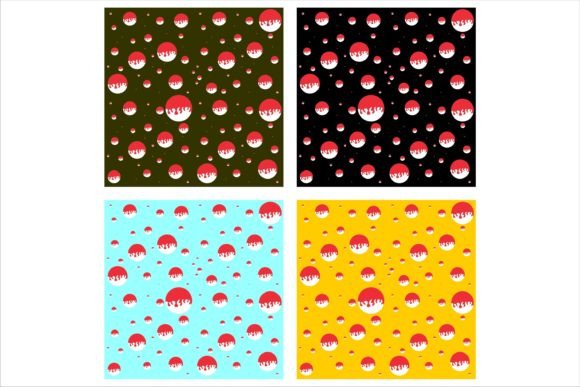 Seamless Patterns of Red White Ball - A Playful Graphic Design Asset