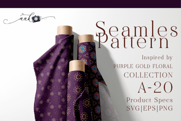 Seamless Purple Gold Floral Embroidery Design Review