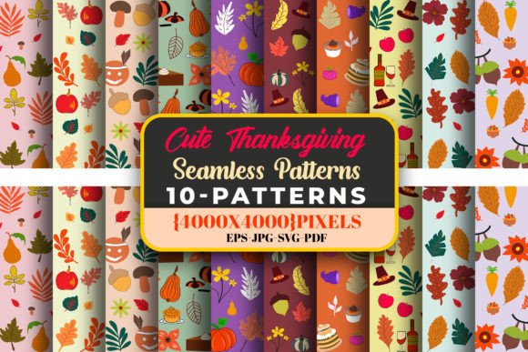 Thanksgiving Day Seamless Patterns-V01 for Graphics and Patterns