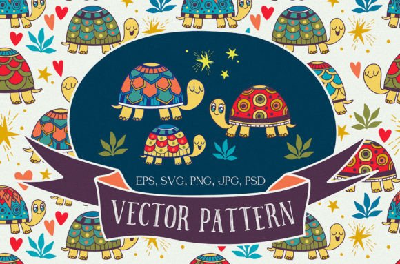 Turtles — Seamless Patterns for Branding and Graphics